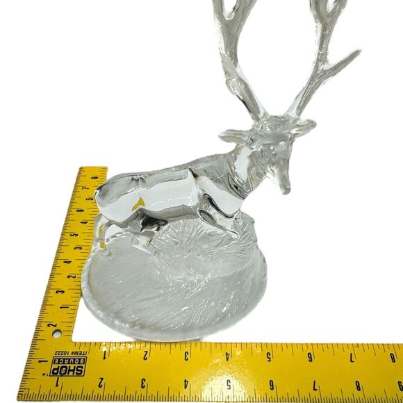 Vtg Crystal Deer Buck Stag Figurine Cristal d'Arques 90's Hunter Cottage - Picture 6 of 14